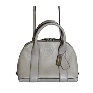 Coach Bleecker Mini Preston Pebbled Leather Satchel Crossbody Bag Ivory 30143